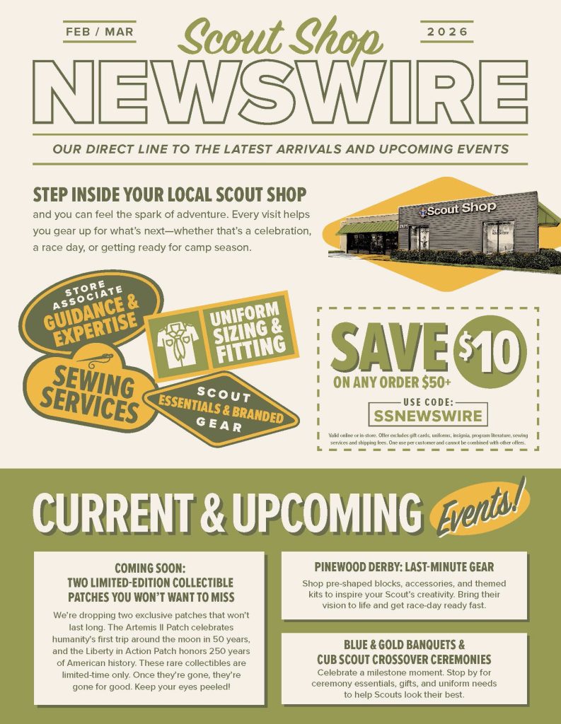 Scout Shop February and March 2026 Newsletter 1 of 2