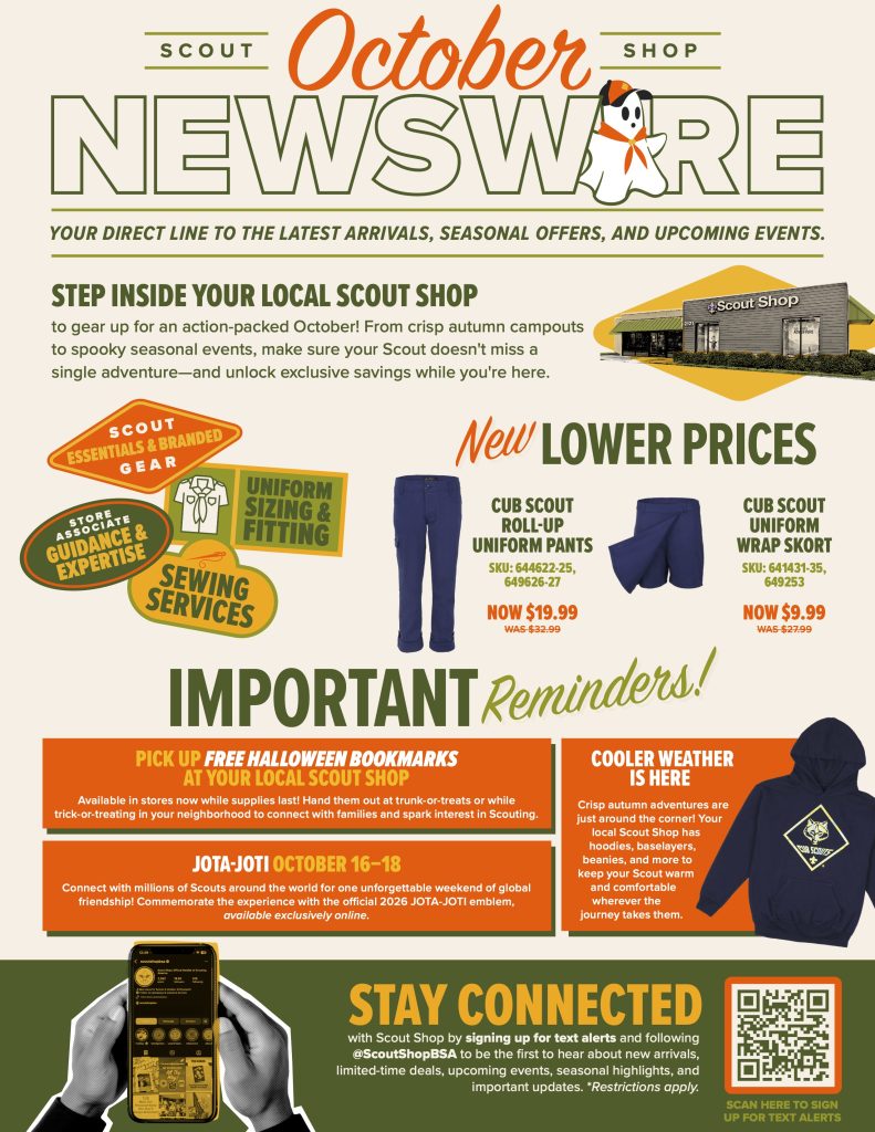 Scout Shop October 2026 Newsletter 1 of 2